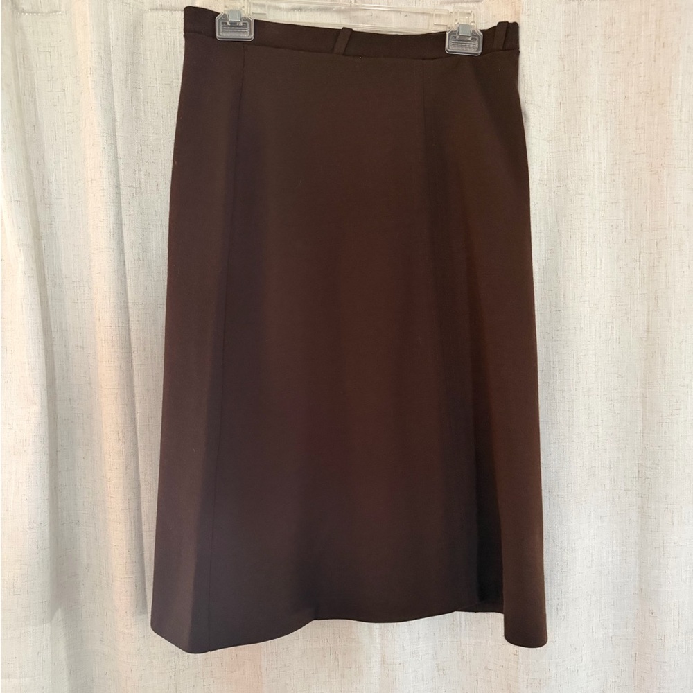 Alfred Dunner Brown A-Line Midi Skirt